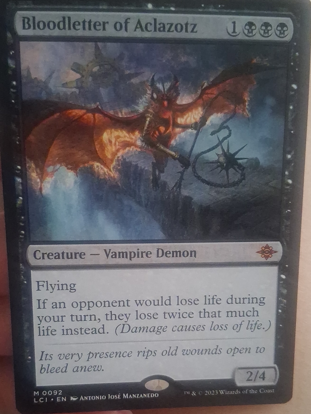 Bloodletter of Aclazotz Trading Card - Black and Orange